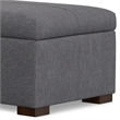 Gabbie 48 inch Wide Contemporary Storage Ottoman in Slate Gray Polyester Linen