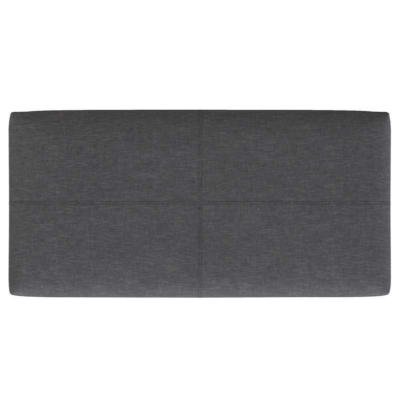 Gabbie 48 inch Wide Contemporary Storage Ottoman in Slate Gray Polyester Linen