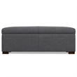 Gabbie 48 inch Wide Contemporary Storage Ottoman in Slate Gray Polyester Linen