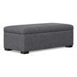 Gabbie 48 inch Wide Contemporary Storage Ottoman in Slate Gray Polyester Linen