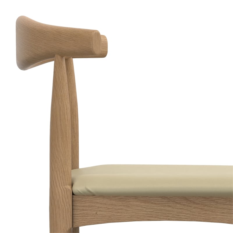 Molly Mid Century Modern Bar Stool in Natural Faux Leather & Fully Assembled