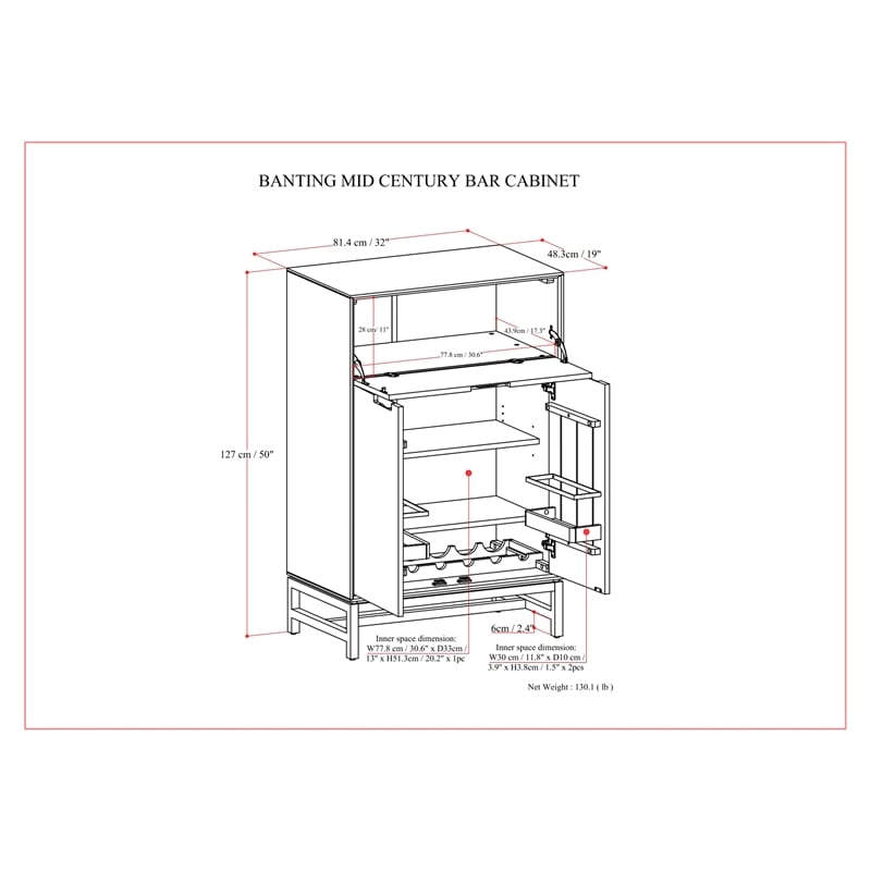 Banting SOLID HARDWOOD Modern Industrial 32