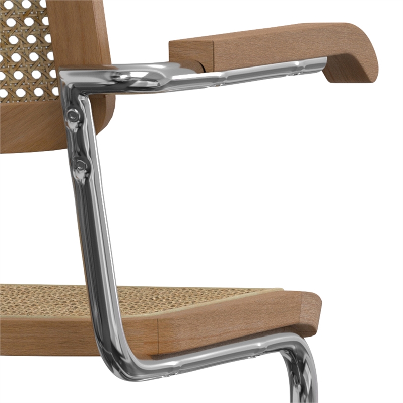 Madalyn  Mid Century Modern Dining Arm Chair ( Set of 2 ) in Natural Rattan