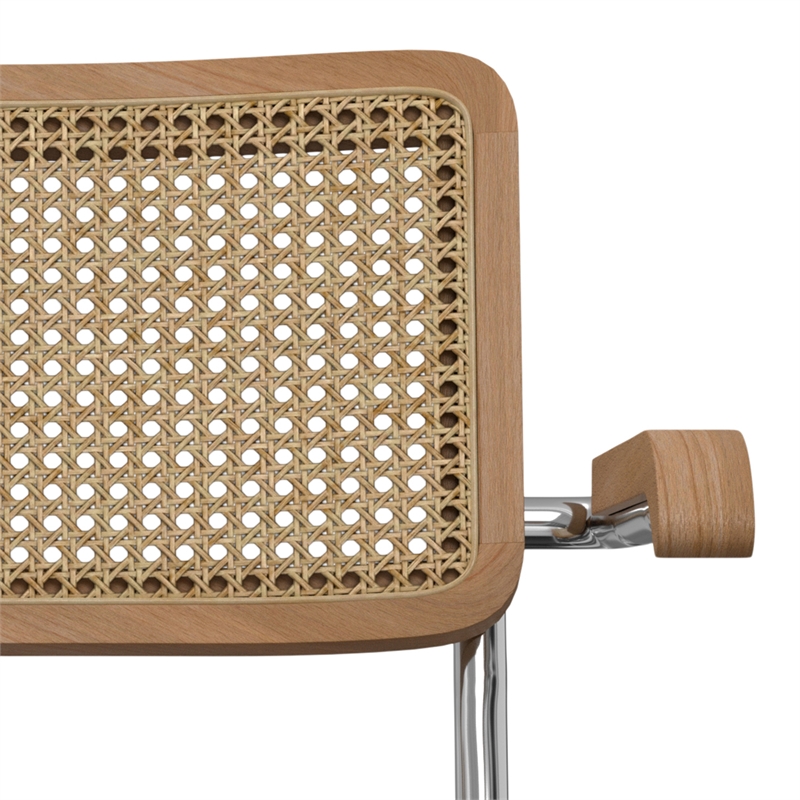 Madalyn  Mid Century Modern Dining Arm Chair ( Set of 2 ) in Natural Rattan