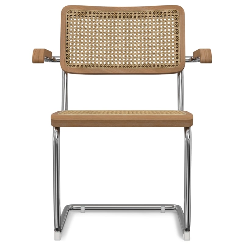 Madalyn  Mid Century Modern Dining Arm Chair ( Set of 2 ) in Natural Rattan