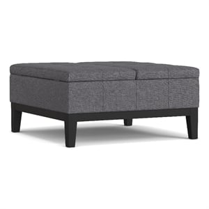 Dover 36 inch Wide Lift Top Coffee Table Storage Ottoman in Slate Gray