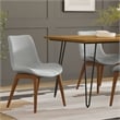 Loretta SOLID WOOD Modern Dining Chair(Setof 2) in Light Gray Linen Look Fabric