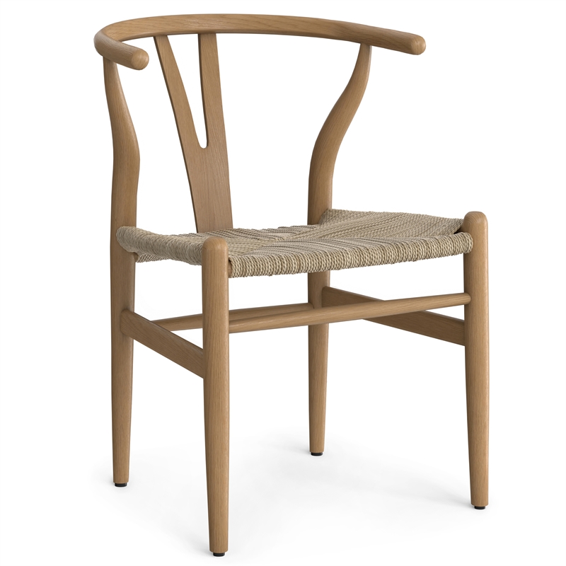 Hershey  Mid Century Modern Dining Chair (Setof 2) in Natural & Fully Assembled