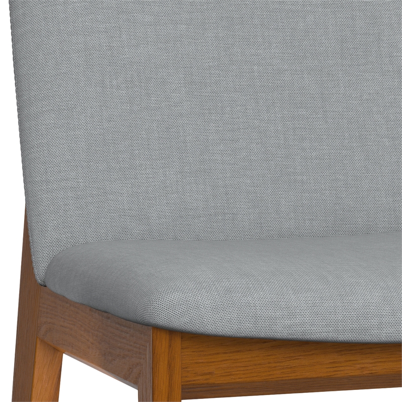 Selena Dining Chair (Setof 2) in Light Gray Linen Look Fabric & Fully Assembled