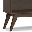 Draper SOLID HARDWOOD 30x 64inch Modern Low Bookcase in Walnut Brown