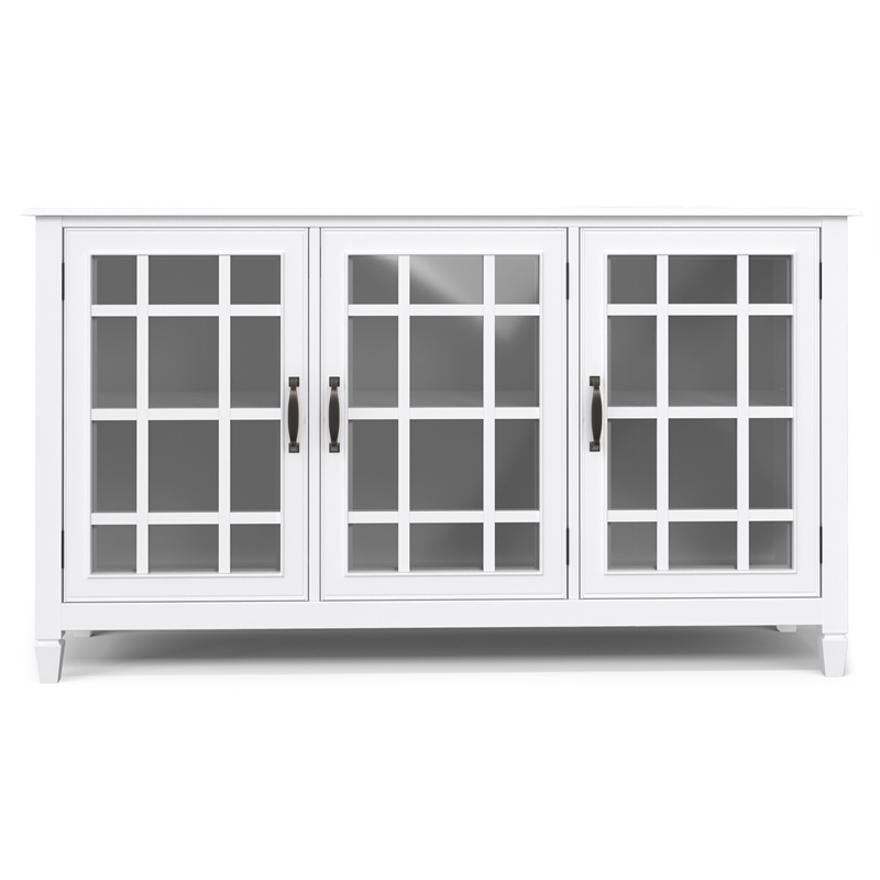 Connaught SOLID WOOD 60 inch Wide Traditional Storage Cabinet Buffet in White