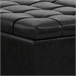 Harrison 40 inch WD Coffee Table Storage Ottoman in Black Vegan Faux Leather