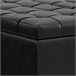 Harrison 30 inch Wide Coffee Table Storage Ottoman in Black Vegan Faux Leather