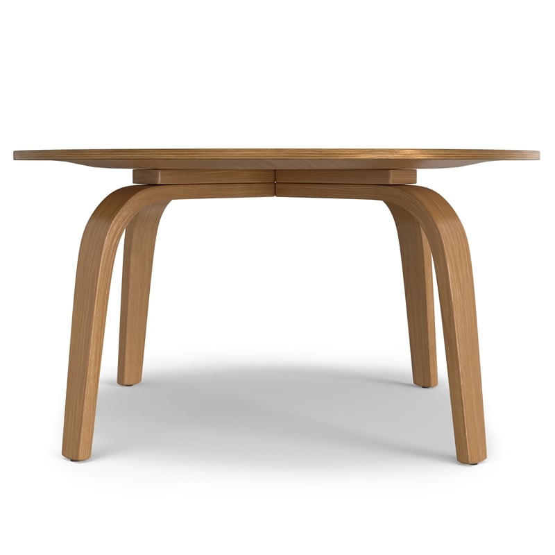 payton  34 inch wide round contemporary coffee table in natural