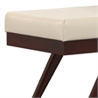 Chanelle 48 inch Wide Modern Ottoman Bench in Satin Cream Vegan Faux Leather