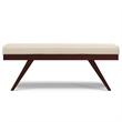 Chanelle 48 inch Wide Modern Ottoman Bench in Satin Cream Vegan Faux Leather