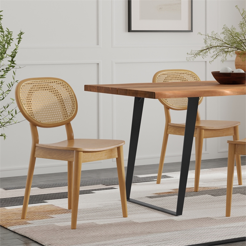 Rachel Beech Wood Contemporary Dining Chair (Set of 2) in Natural