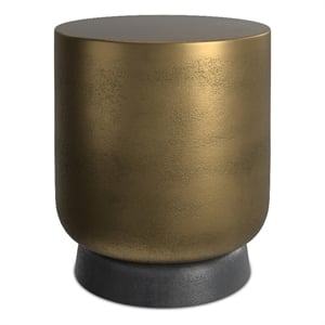 Cody Contemporary 16&quot Wide Metal Side Table in Antique Brass & Antique Bronze