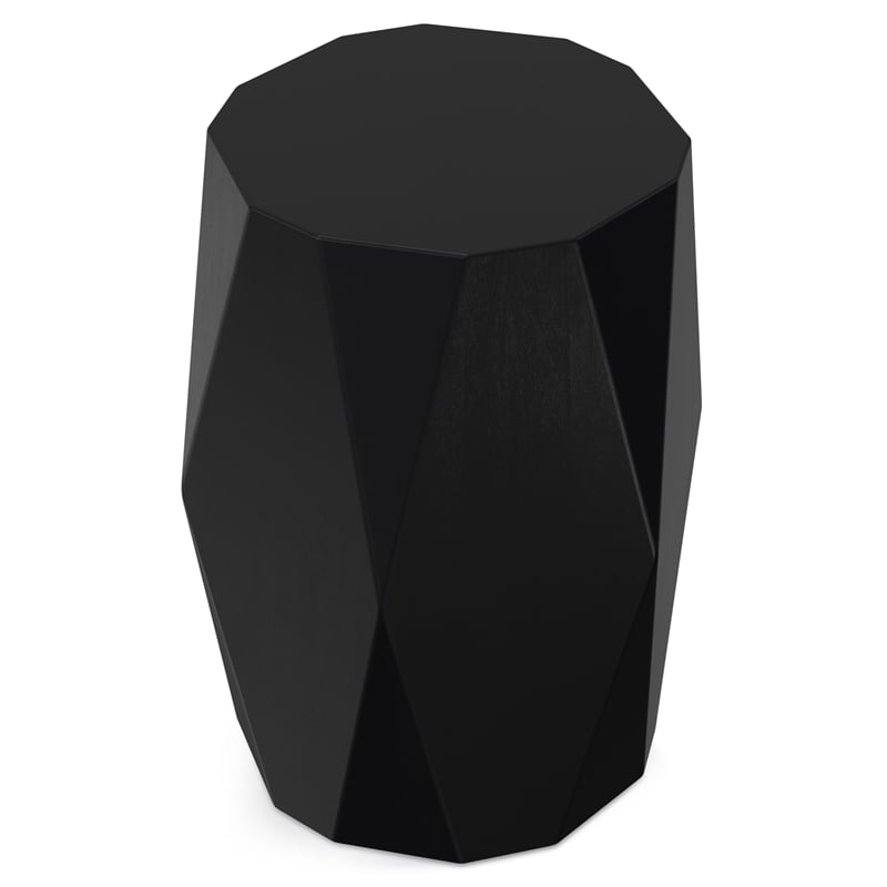 Judson 15inch Wide Solid Mango Contemporary End Table in Black & Fully Assembled