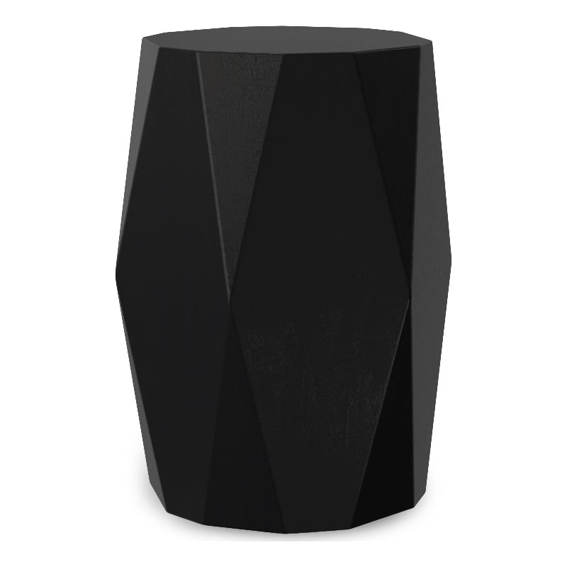 Judson 15inch Wide Solid Mango Contemporary End Table in Black & Fully Assembled