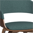 Lowell / Watkins Modern 7 Piece Dining Set in Light Blue Linen Look Fabric