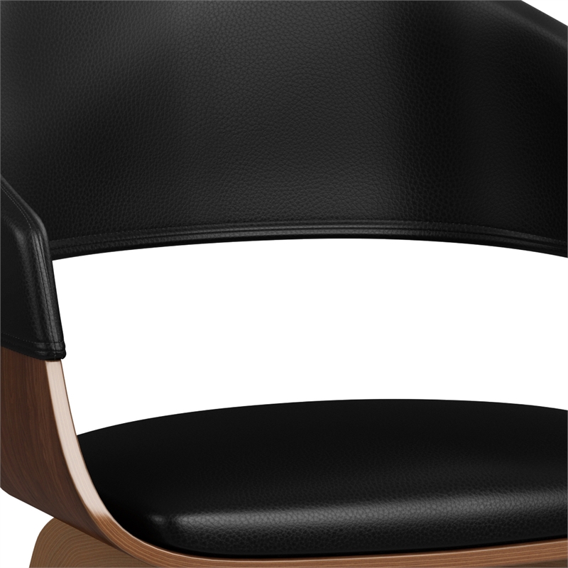 Lowell/Watkins 7 Pc Dining Set with 6 Dining Chairs in Black Vegan Faux Leather