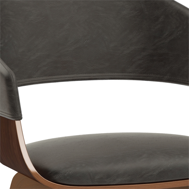 Lowell/Draper 7 Pc Dining Set with 6 Dining Chairs in Brown Vegan Faux Leather