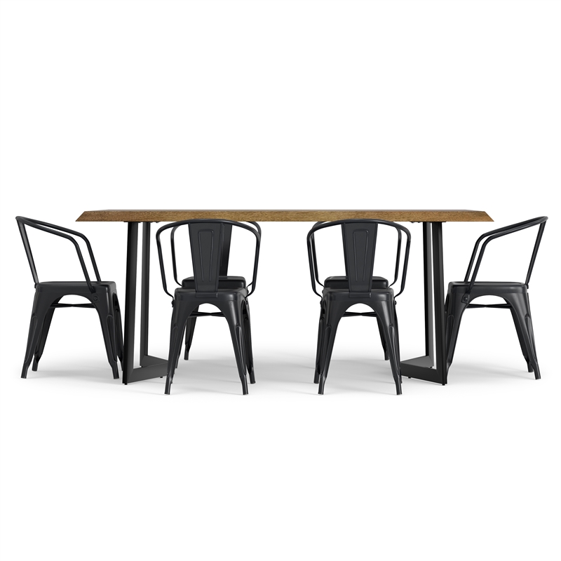 Larkin/Watkins WOOD & Metal Modern 7Pc Dining Set with 6Dining Chairs in Multi