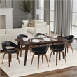 Lowell/Draper 7Pc Dining Set with 6Bentwood Dining Chairs in Black Faux Leather