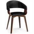 Lowell/Draper 7Pc Dining Set with 6Bentwood Dining Chairs in Black Faux Leather