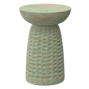 Boyd 13 inch Wide Solid Wood Contemporary Accent Table in Green Wash & Assembled