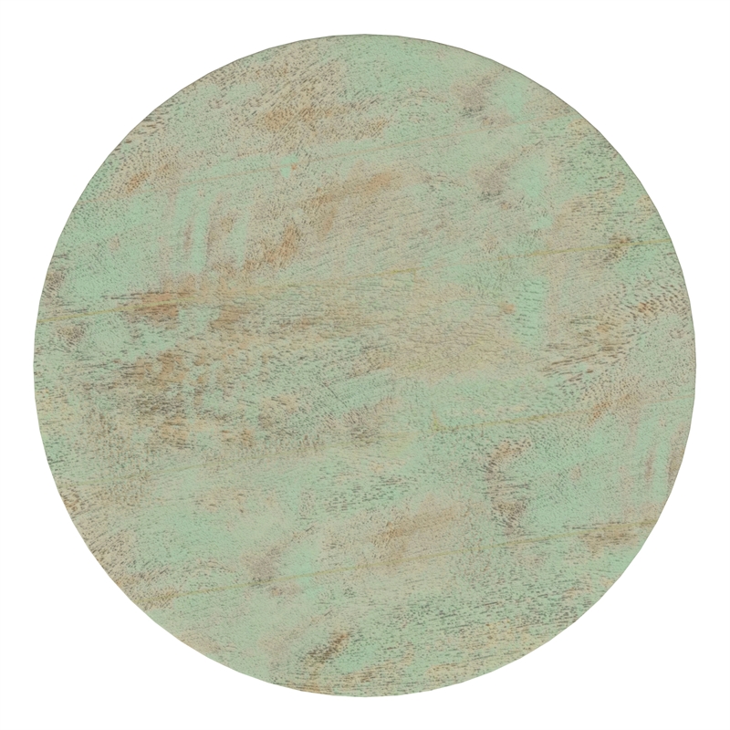 Boyd 13 inch Wide Solid Wood Contemporary Accent Table in Green Wash & Assembled