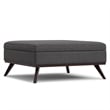 Owen 40 inch Wide Modern Square XL Coffee Table Storage Ottoman in Slate Gray