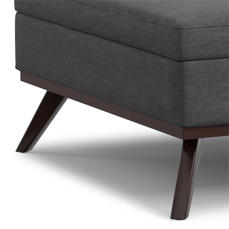 Owen 40 inch Wide Modern Square XL Coffee Table Storage Ottoman in Slate Gray