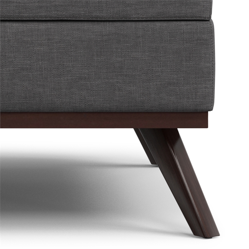 Owen 40 inch Wide Modern Square XL Coffee Table Storage Ottoman in Slate Gray