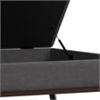 Owen 40 inch Wide Modern Square XL Coffee Table Storage Ottoman in Slate Gray