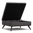 Owen 40 inch Wide Modern Square XL Coffee Table Storage Ottoman in Slate Gray