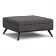 Owen 40 inch Wide Modern Square XL Coffee Table Storage Ottoman in Slate Gray
