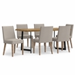Bartow/Watkins Modern 7 PC Dining Set in Natural Woven Polyester & 72