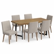 Bartow/Watkins Modern 7 PC Dining Set in Natural Woven Polyester & 72