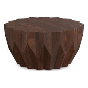 Turnbull MANGO WOOD 34&quot Wide Polygon Coffee Table in Walnut & Fully Assembled