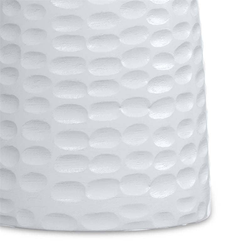 Boyd 13 inch Wide Solid Wood Contemporary Accent Table in White & Assembled