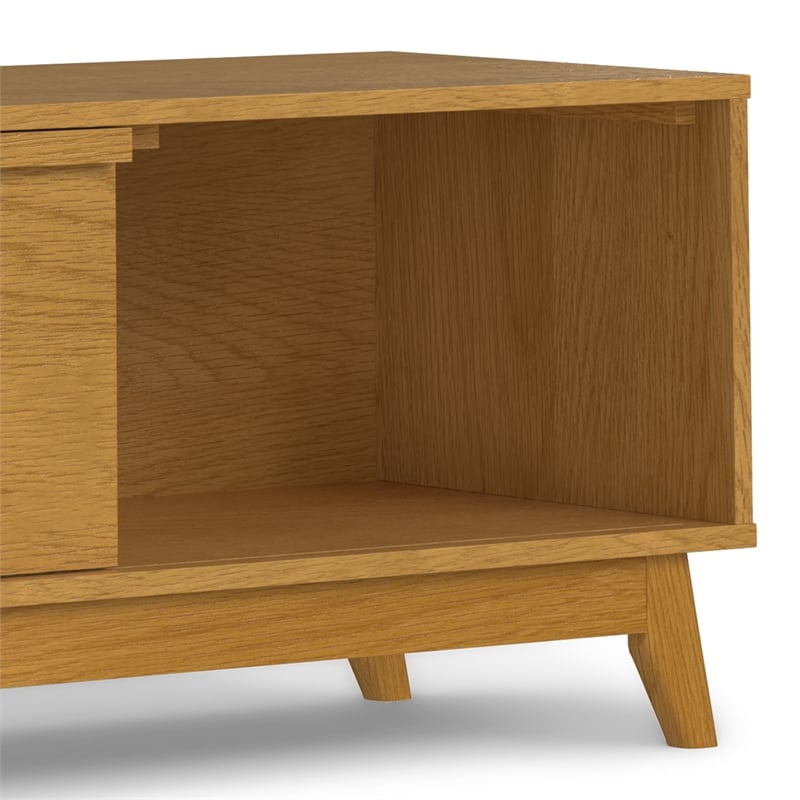 Lennon  72 inch Wide Mid Century Modern TV Media Stand in Oak Veneer