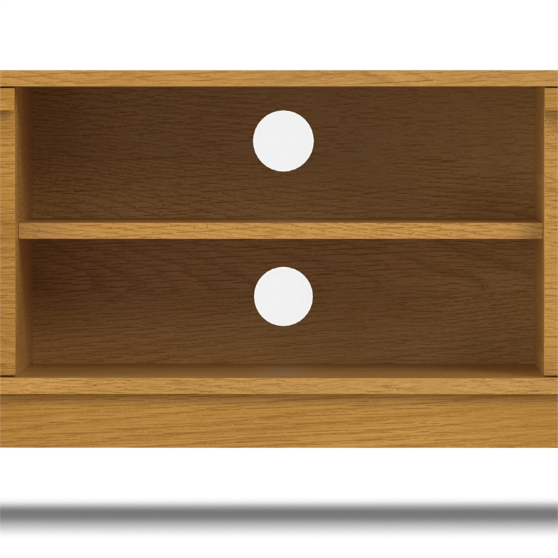 Lennon  72 inch Wide Mid Century Modern TV Media Stand in Oak Veneer