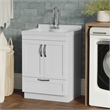 Maile 24-inch Utility Sink & Cabinet in Pure White