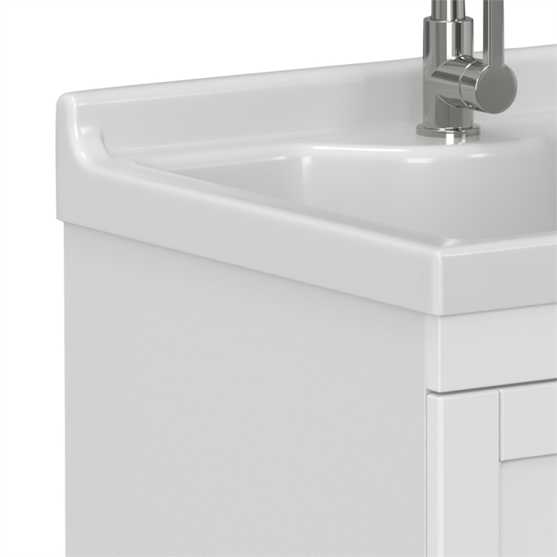 Maile 24-inch Utility Sink & Cabinet in Pure White