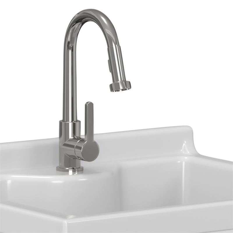 Maile 24-inch Utility Sink & Cabinet in Pure White