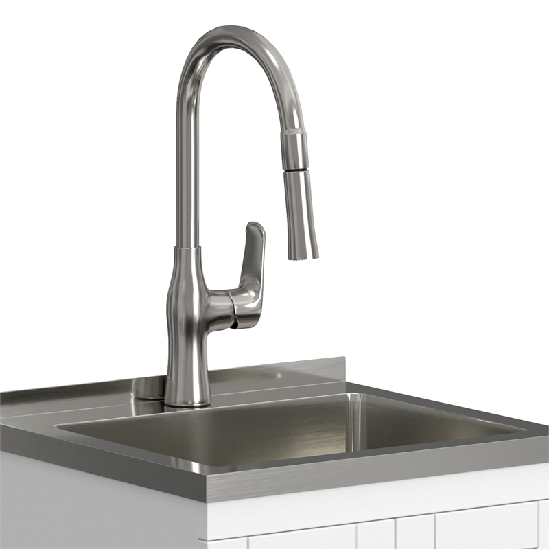 Reed 20-inch Utility Sink & Cabinet in Pure White