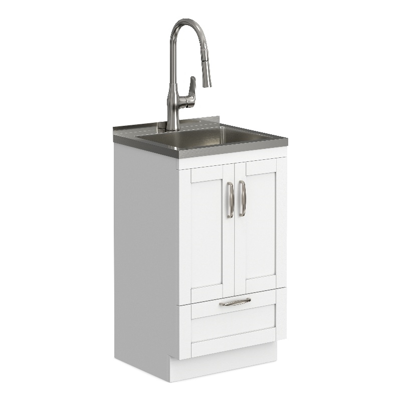 Reed 20-inch Utility Sink & Cabinet in Pure White