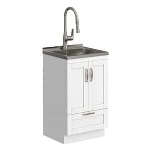 Reed 20-inch Utility Sink & Cabinet in Pure White